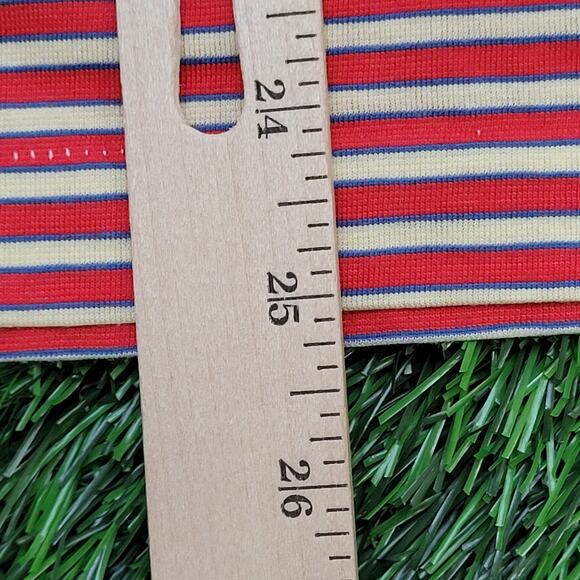 VTG 70s Manhattan Nature Knit Striped Polo Shirt Mens Small 3-Button Placket - Picture 8 of 9